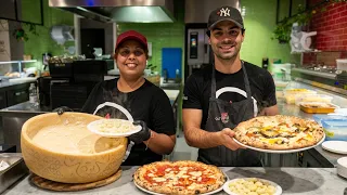 Pizza and Pasta Action in Italy. Yummy Food