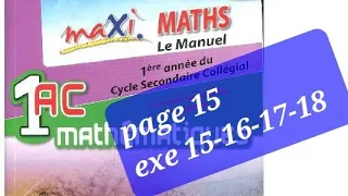 Maxi Maths 1ac Page 15 Exercice 15 16 17 Et 18 