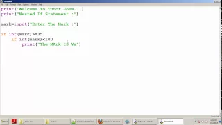 Python Tutorial Nested If Statement In Python Tamil Part-23
