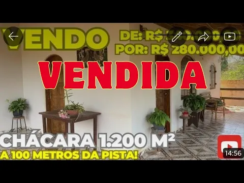 Download MP3 #97- (VENDIDA)CHÁCARA 1200 M² Á 100 METROS DA PISTA E VARIOS COMÉRCIOS AO REDOR/ VALOR R$ 280.000,00