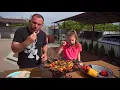 Download Lagu GRILLED MEAT with VEGGIES on a FRYING PAN.