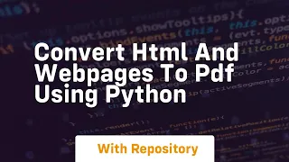 Convert html and webpages to pdf using python