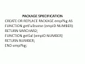 Oracle Packages