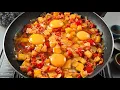 Download Lagu Just add 4 Eggs to Potato and Tomatoes! Quick Breakfast in 5 minutes. Simple and delicious Recipe.