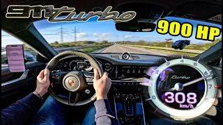 900HP PORSCHE 992 TURBO is FAST AS F on the UNLIMITED AUTOBAHN!