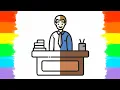 How to Draw and Color School Teacher Coloring Page