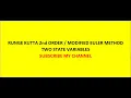 Runge Kutta Method 2nd Order Modified Euler Method Two State Variables Runge Kutta