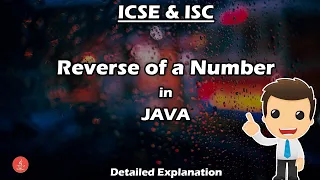 Reverse of a Number in Java WAP to reverse a number in Java For ICSE ISC BluejCode