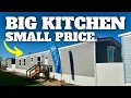 BIGGEST KITCHEN in a single wide PLUS back deck much more Mobile Home Tour