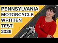 Pennsylvania Motorcycle Written Test 2026 50 Questions with Explained Answers