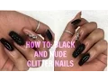 HOW TO Black and Nude Glitter Nails CRISTALWITHAN - I