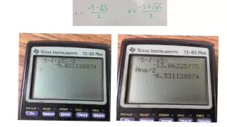 Using WolframAlpha com to solve a quadratic equation