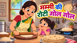 Mummy Ki Roti Gol Gol | मम्मी की रोटी गोल गोल | Hindi Rhymes for Kids | Nursery Rhymes & Baby Songs
