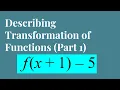Describing Transformation of Functions Part 1