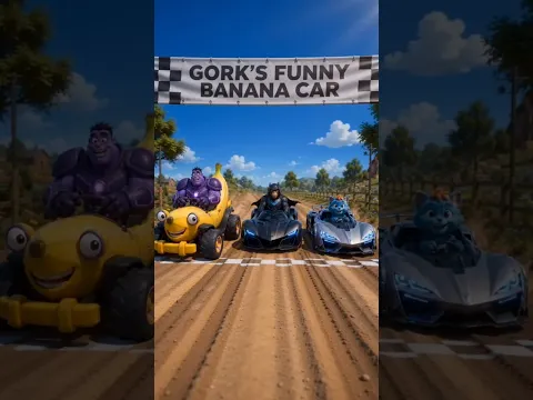 Gortak funny banana car vs Supercars  #funny #racing #funnyracing  #cartoon #hulkshorts