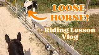 HORSE GETS LOOSE DURING OUR LESSON! | Horse riding GoPro Lesson