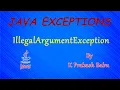 IllegalArgumentException EXCEPTIONS LIST IN JAVA