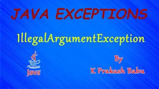IllegalArgumentException EXCEPTIONS LIST IN JAVA
