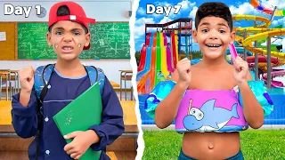 للاسف يونس هرب من المدرسة إلى الحديقة المائية لكن وقعوا كوارث 