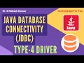 JAVA DATABASE CONNECTIVITY JDBC TYPE - 4 DRIVER