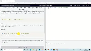 Lesson 26 - Concatenating String with plus operator