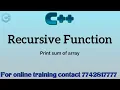 sum of array elements in cpp using recursion DSA through cpp