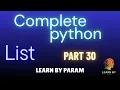 Python Lists Explained List in Python Part 1 Python Tutorial LearnByparam