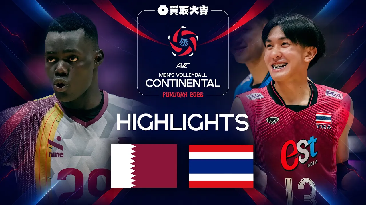 Qatar 🇶🇦 vs. Thailand 🇹🇭 - Highlights | AVC Men's Continental Championships 2026 | Pool Phase