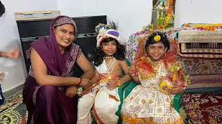 aaj janmashtami par chunnu ko kanha banaya.. #geetakhushivlogs #janmashtmi #chunnu #vlogs 