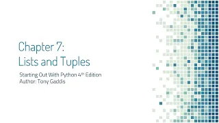 Introduction to Python - Chapter 7 Part 2