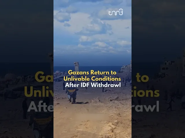 ⁣G@zans return to unlivable conditions where the IDF have withdrawn from Source: Mahmoud Shalha #news