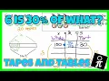 Solving percent problems with tape diagrams - Find the WHOLE