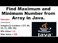 Find the minimum and maximum value in an Array