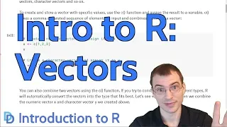 Introduction to R Vectors
