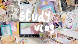 Study vlog productive weekend after mid exams studying Reading making coffee anime
