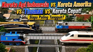 Kereta Api Indonesia vs Kereta Amerika vs Thomas vs Kereta Cepat! Siapa Paling Tangguh❓