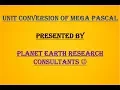 Unit conversion of Mega Pascal