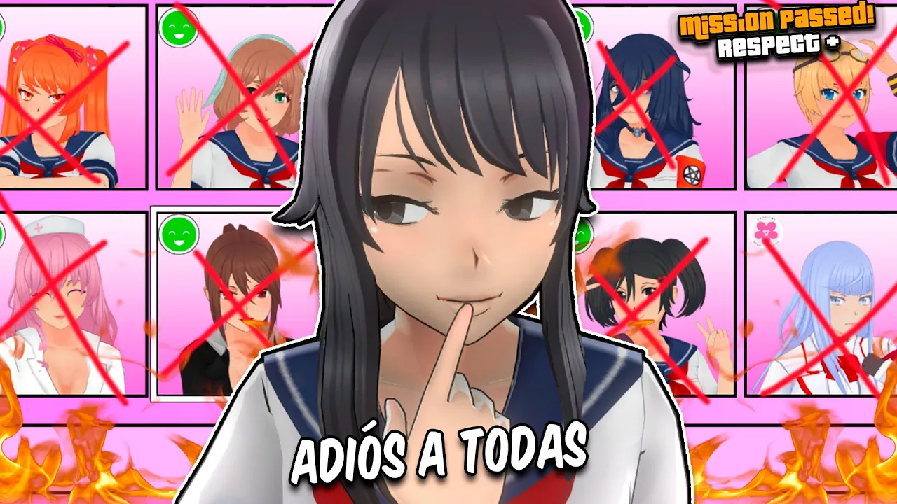 ME PASÉ EL JUEGO Y ME DESHICE DE LAS 10 RIVALES EN YANDERE SIMULATOR