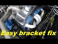 Small block chevy power steering bracket to header tips