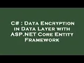 C Data Encryption in Data Layer with ASP NET Core Entity Framework