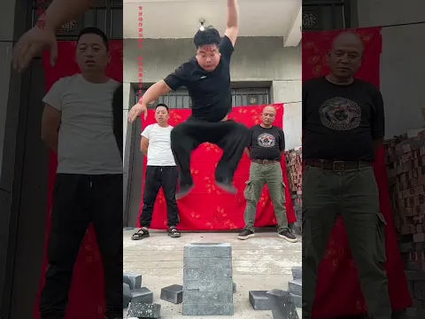Bricks breaking in kungfu style infront of my friends #shorts