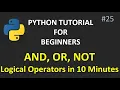 Logical Operators and or not Explained Python Tutorial for Beginners