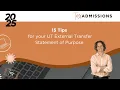 15 Tips for your UT External Transfer Statement of Purpose