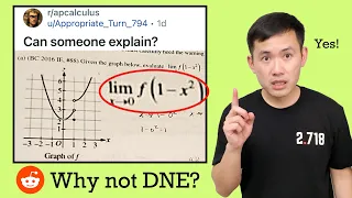 Can someone explain Why isn t it DNE Tricky AP Calc BC limit Reddit