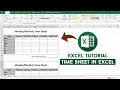 Ms Excel Tutorial Time Sheet Create in Microsoft Excel Hindi