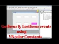 Gotfocus Lostfocus Events VB6 0