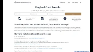 Maryland Court Records Search Criminal Civil Divorce Online By