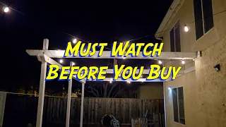 Outdoor String Lights w Remote Review - Backyard Install Dimming