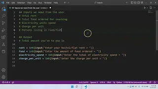 Rent calculator in python mini python project with source code