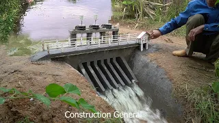 Download Mini  Dam Construction With Six Gates Water Discharge MP3